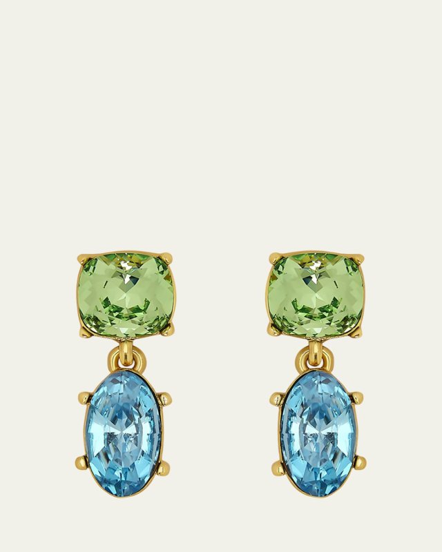 Crystal Two-Drop Earrings